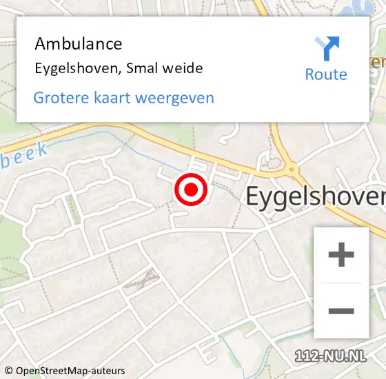 Locatie op kaart van de 112 melding: Ambulance Eygelshoven, Smal weide op 5 januari 2015 13:13