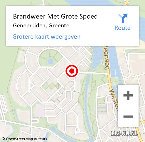 Locatie op kaart van de 112 melding: Brandweer Met Grote Spoed Naar Genemuiden, Greente op 5 januari 2015 13:20