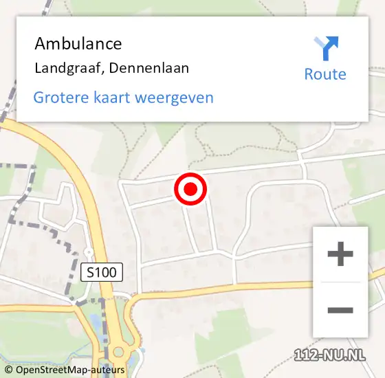 Locatie op kaart van de 112 melding: Ambulance Landgraaf, Dennenlaan op 5 januari 2015 14:10