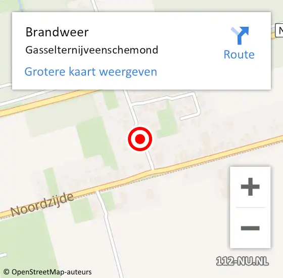 Locatie op kaart van de 112 melding: Brandweer Gasselternijveenschemond op 5 januari 2015 14:28
