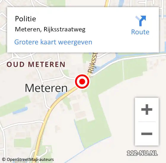 Locatie op kaart van de 112 melding: Politie Meteren, Rijksstraatweg op 5 januari 2015 14:55