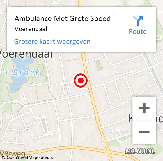 Locatie op kaart van de 112 melding: Ambulance Met Grote Spoed Naar Voerendaal op 5 januari 2015 15:02