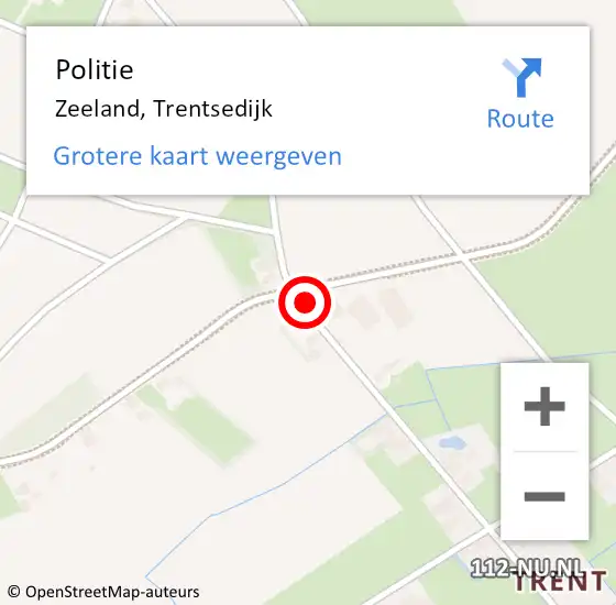 Locatie op kaart van de 112 melding: Politie Zeeland, Trentsedijk op 5 januari 2015 15:26