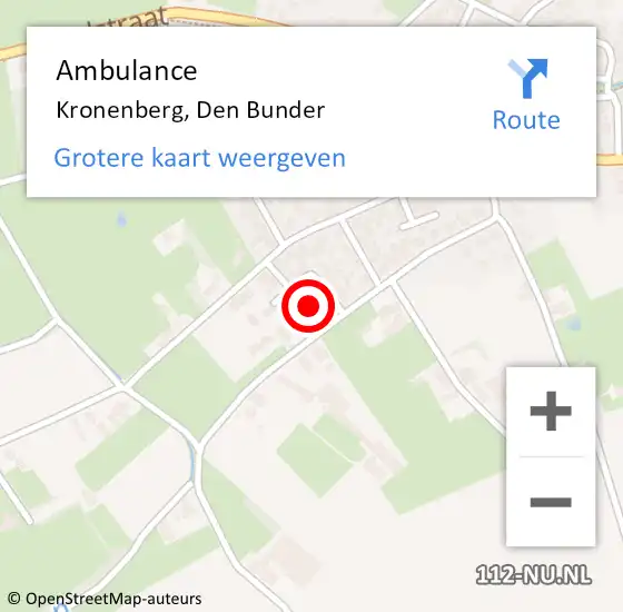 Locatie op kaart van de 112 melding: Ambulance Kronenberg, Den Bunder op 5 januari 2015 15:26