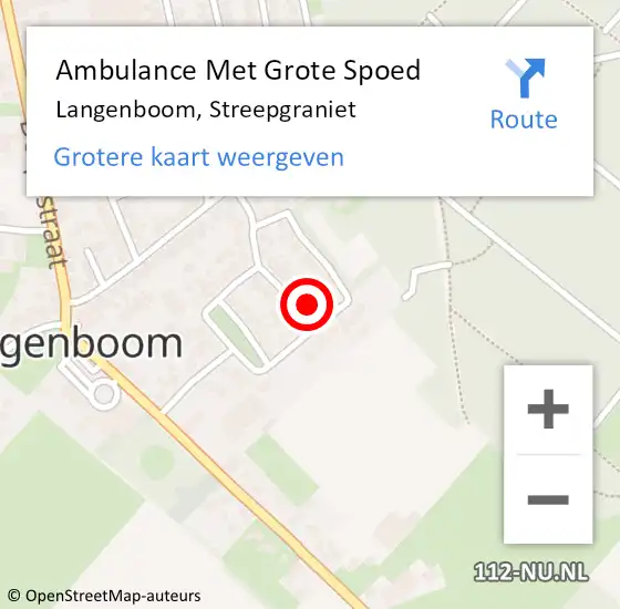 Locatie op kaart van de 112 melding: Ambulance Met Grote Spoed Naar Langenboom, Streepgraniet op 5 januari 2015 15:51