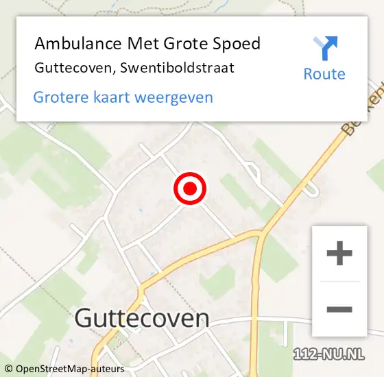 Locatie op kaart van de 112 melding: Ambulance Met Grote Spoed Naar Guttecoven, Swentiboldstraat op 26 oktober 2013 18:00