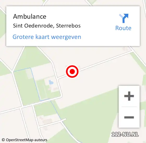 Locatie op kaart van de 112 melding: Ambulance Sint Oedenrode, Sterrebos op 5 januari 2015 16:30