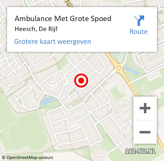 Locatie op kaart van de 112 melding: Ambulance Met Grote Spoed Naar Heesch, De Rijf op 5 januari 2015 16:49