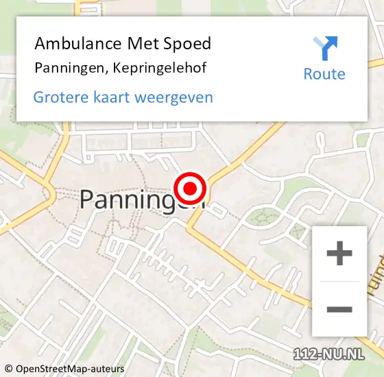 Locatie op kaart van de 112 melding: Ambulance Met Spoed Naar Panningen, Kepringelehof op 5 januari 2015 17:01