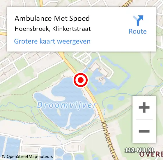 Locatie op kaart van de 112 melding: Ambulance Met Spoed Naar Hoensbroek, Klinkertstraat op 5 januari 2015 19:32