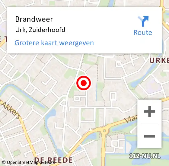 Locatie op kaart van de 112 melding: Brandweer Urk, Zuiderhoofd op 26 oktober 2013 18:27