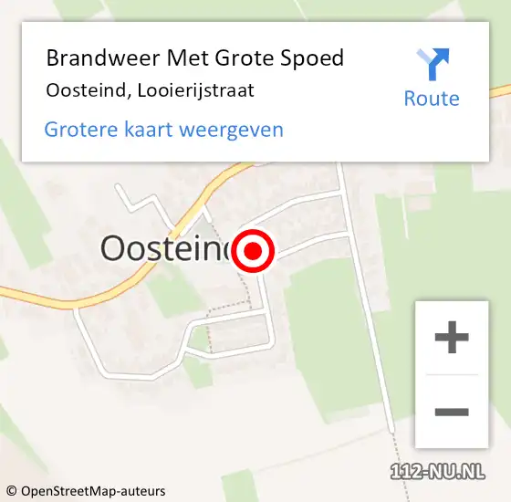 Locatie op kaart van de 112 melding: Brandweer Met Grote Spoed Naar Oosteind, Looierijstraat op 5 januari 2015 20:24