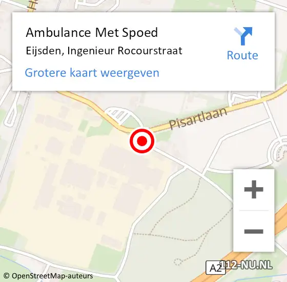 Locatie op kaart van de 112 melding: Ambulance Met Spoed Naar Eijsden, Ingenieur Rocourstraat op 5 januari 2015 20:33