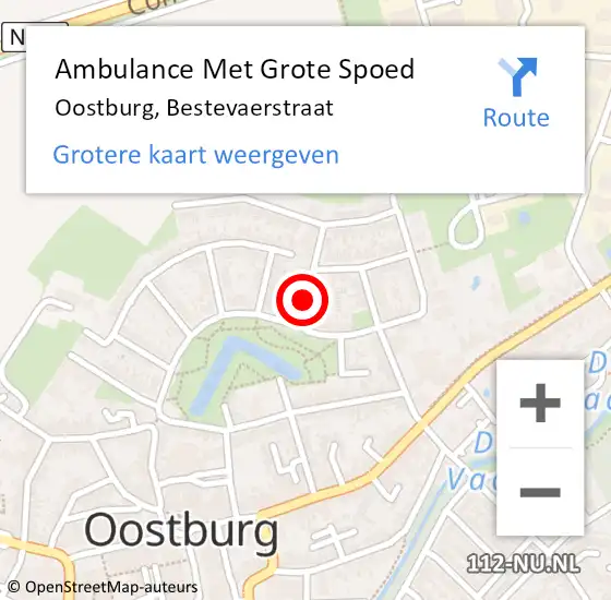 Locatie op kaart van de 112 melding: Ambulance Met Grote Spoed Naar Oostburg, Bestevaerstraat op 5 januari 2015 21:17