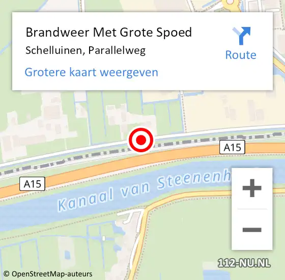 Locatie op kaart van de 112 melding: Brandweer Met Grote Spoed Naar Schelluinen, Parallelweg op 5 januari 2015 22:25