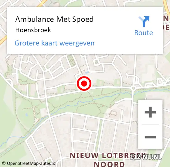 Locatie op kaart van de 112 melding: Ambulance Met Spoed Naar Hoensbroek op 5 januari 2015 23:01