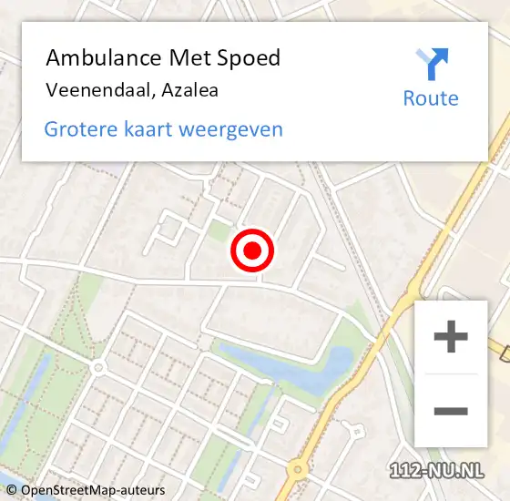 Locatie op kaart van de 112 melding: Ambulance Met Spoed Naar Veenendaal, Azalea op 26 oktober 2013 18:52