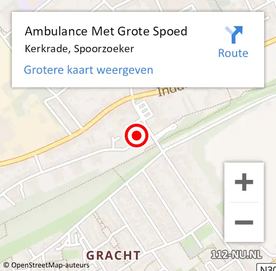 Locatie op kaart van de 112 melding: Ambulance Met Grote Spoed Naar Kerkrade, Spoorzoeker op 6 januari 2015 00:00