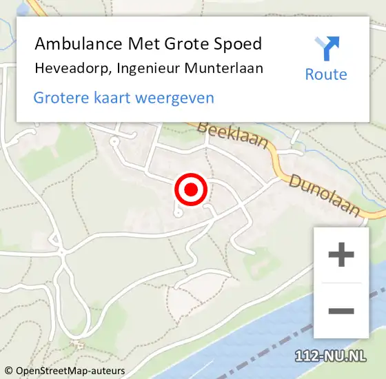 Locatie op kaart van de 112 melding: Ambulance Met Grote Spoed Naar Heveadorp, Ingenieur Munterlaan op 6 januari 2015 03:23