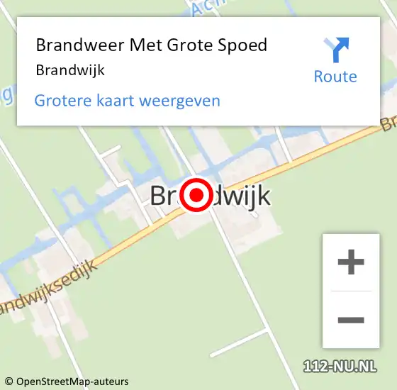 Locatie op kaart van de 112 melding: Brandweer Met Grote Spoed Naar Brandwijk op 26 oktober 2013 19:07