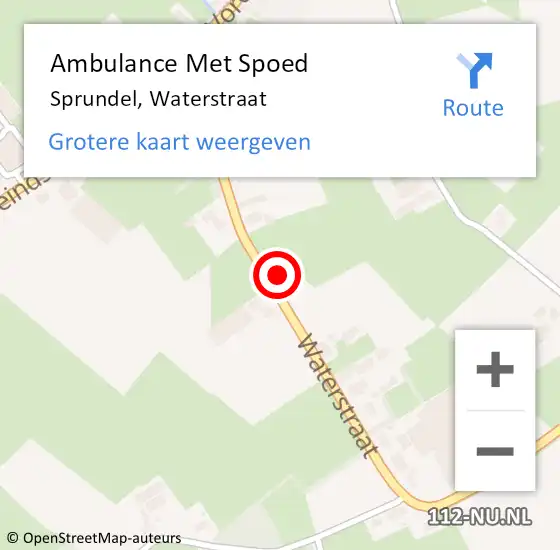 Locatie op kaart van de 112 melding: Ambulance Met Spoed Naar Sprundel, Waterstraat op 6 januari 2015 07:00