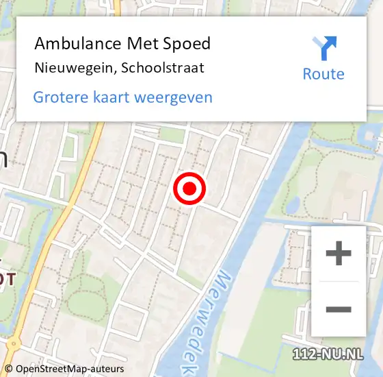 Locatie op kaart van de 112 melding: Ambulance Met Spoed Naar Nieuwegein, Schoolstraat op 6 januari 2015 07:31