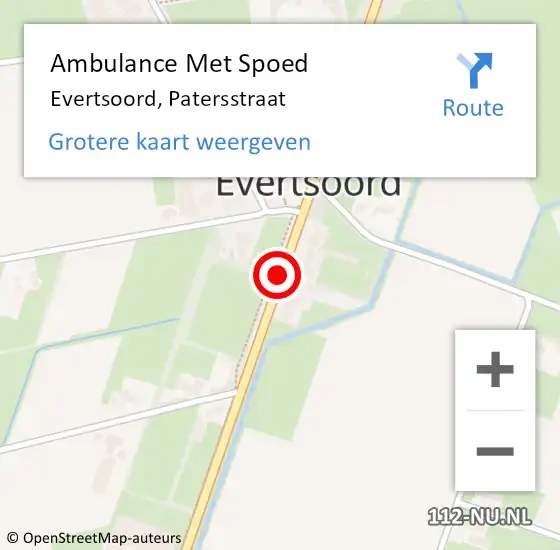 Locatie op kaart van de 112 melding: Ambulance Met Spoed Naar Evertsoord, Patersstraat op 6 januari 2015 09:21