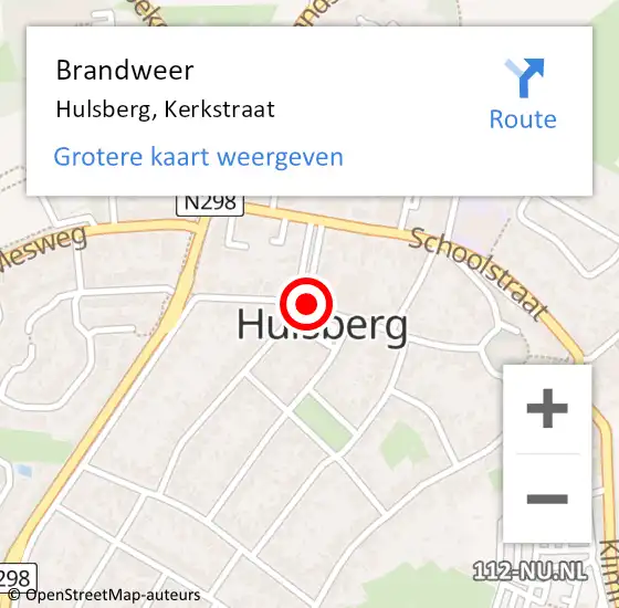 Locatie op kaart van de 112 melding: Brandweer Hulsberg, Kerkstraat op 6 januari 2015 11:10