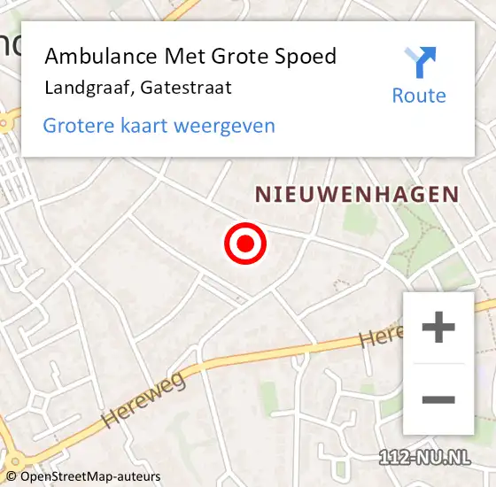 Locatie op kaart van de 112 melding: Ambulance Met Grote Spoed Naar Landgraaf, Gatestraat op 6 januari 2015 12:34