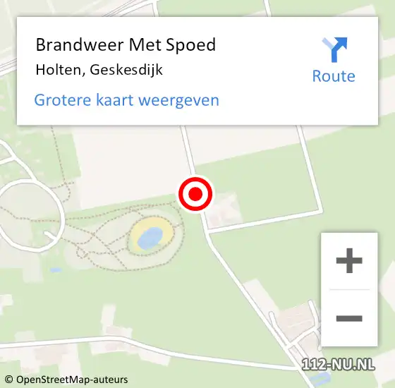 Locatie op kaart van de 112 melding: Brandweer Met Spoed Naar Holten, Geskesdijk op 6 januari 2015 12:42