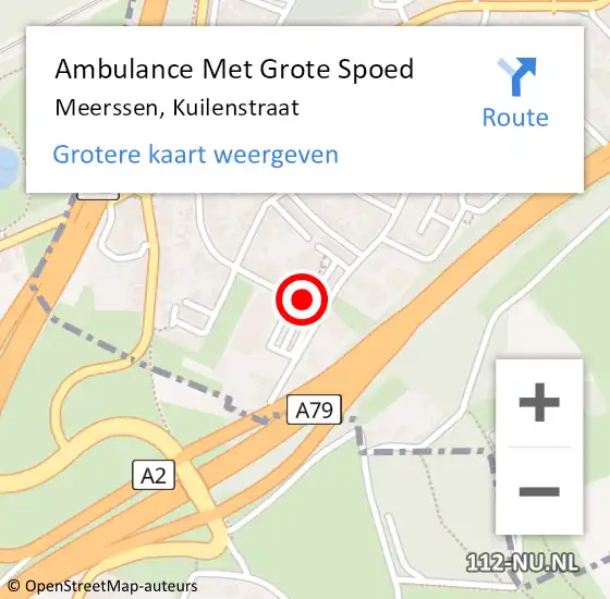 Locatie op kaart van de 112 melding: Ambulance Met Grote Spoed Naar Meerssen, Kuilenstraat op 6 januari 2015 12:57