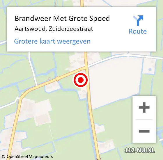 Locatie op kaart van de 112 melding: Brandweer Met Grote Spoed Naar Aartswoud, Zuiderzeestraat op 6 januari 2015 13:40