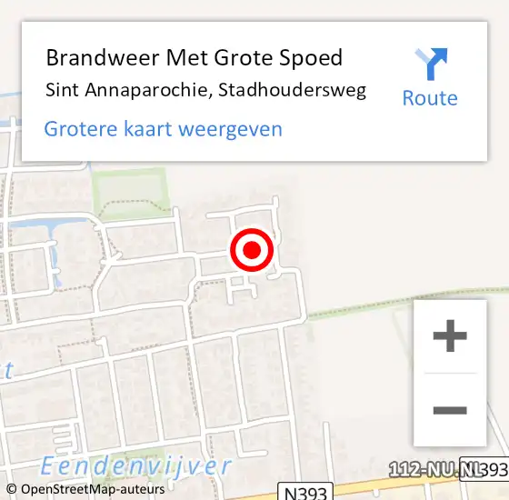 Locatie op kaart van de 112 melding: Brandweer Met Grote Spoed Naar Sint Annaparochie, Stadhoudersweg op 6 januari 2015 14:49