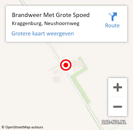 Locatie op kaart van de 112 melding: Brandweer Met Grote Spoed Naar Kraggenburg, Neushoornweg op 6 januari 2015 15:52