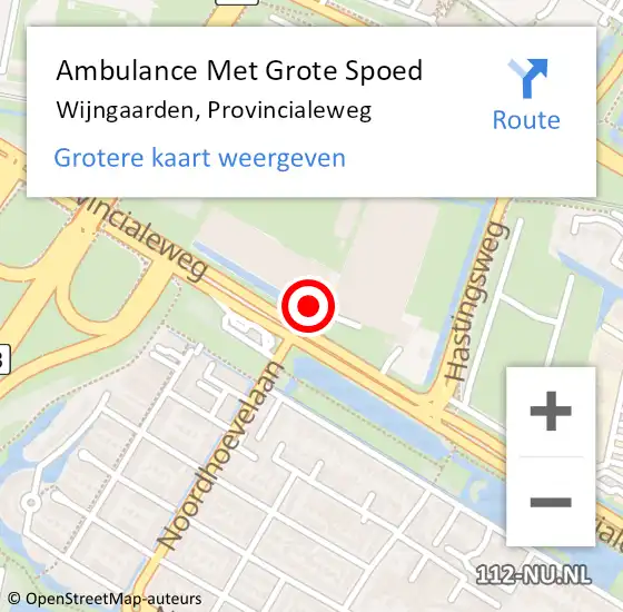 Locatie op kaart van de 112 melding: Ambulance Met Grote Spoed Naar Wijngaarden, Provincialeweg op 6 januari 2015 16:00