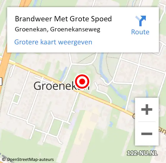 Locatie op kaart van de 112 melding: Brandweer Met Grote Spoed Naar Groenekan, Groenekanseweg op 6 januari 2015 16:11