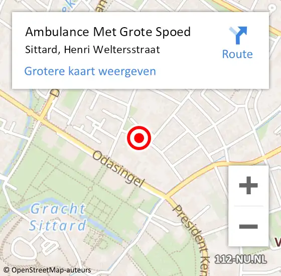 Locatie op kaart van de 112 melding: Ambulance Met Grote Spoed Naar Sittard, Henri Weltersstraat op 6 januari 2015 16:25