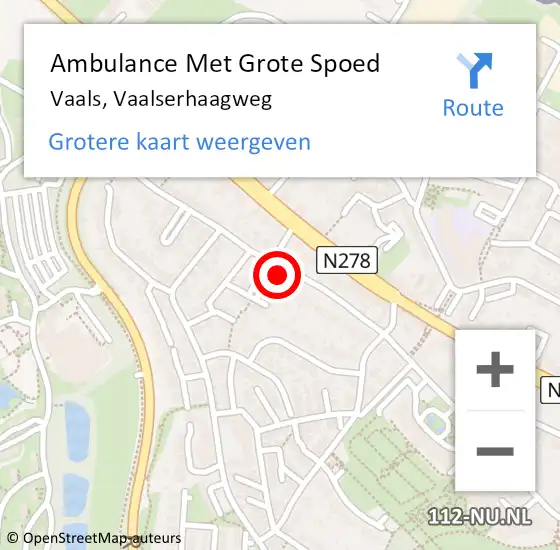 Locatie op kaart van de 112 melding: Ambulance Met Grote Spoed Naar Vaals, Vaalserhaagweg op 6 januari 2015 16:56