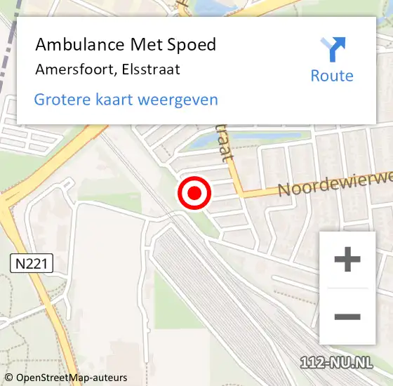 Locatie op kaart van de 112 melding: Ambulance Met Spoed Naar Amersfoort, Elsstraat op 6 januari 2015 17:32