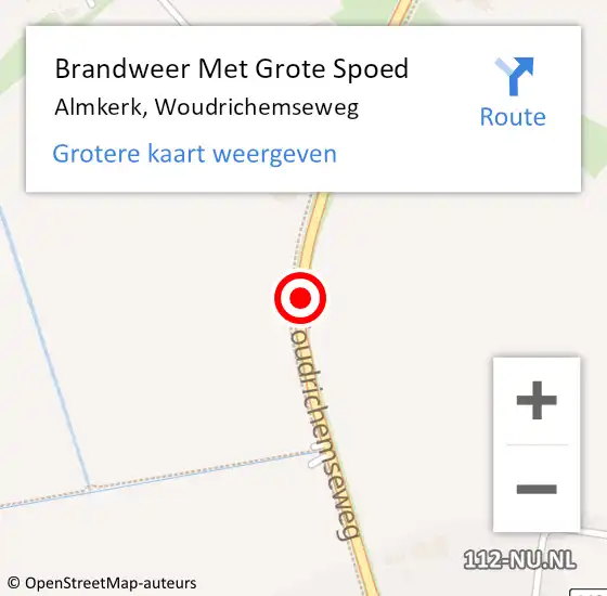 Locatie op kaart van de 112 melding: Brandweer Met Grote Spoed Naar Almkerk, Woudrichemseweg op 26 oktober 2013 20:41