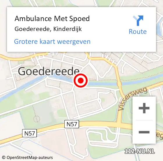 Locatie op kaart van de 112 melding: Ambulance Met Spoed Naar Goedereede, Kinderdijk op 6 januari 2015 18:31