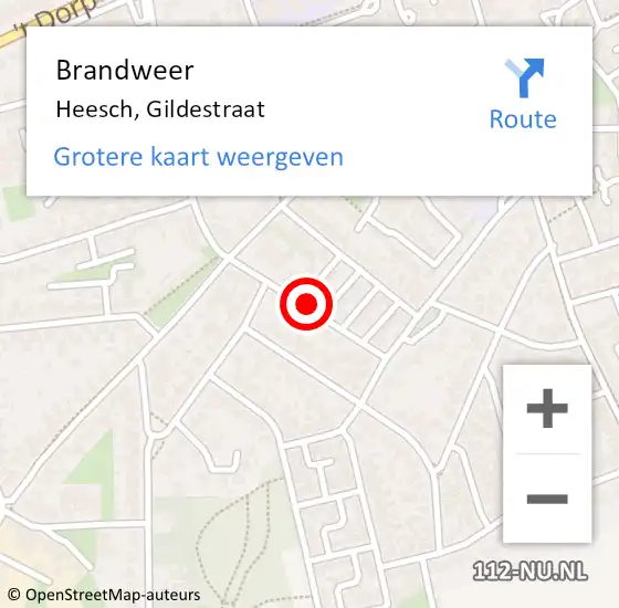 Locatie op kaart van de 112 melding: Brandweer Heesch, Gildestraat op 6 januari 2015 18:49