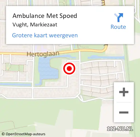 Locatie op kaart van de 112 melding: Ambulance Met Spoed Naar Vught, Markiezaat op 6 januari 2015 19:05