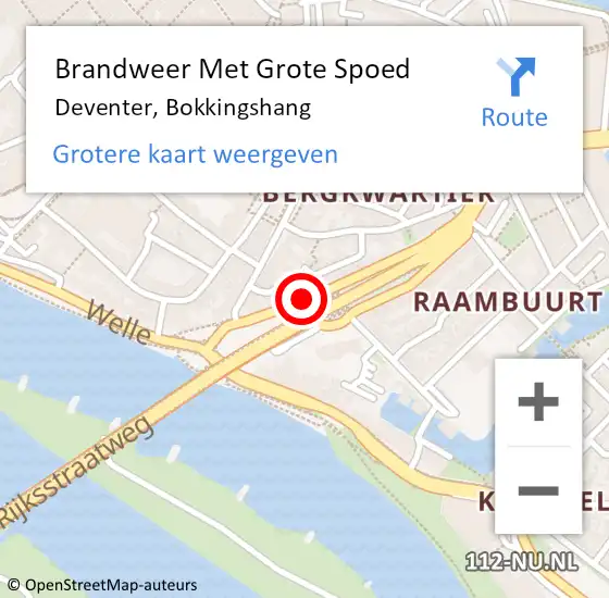 Locatie op kaart van de 112 melding: Brandweer Met Grote Spoed Naar Deventer, Bokkingshang op 10 september 2013 19:58