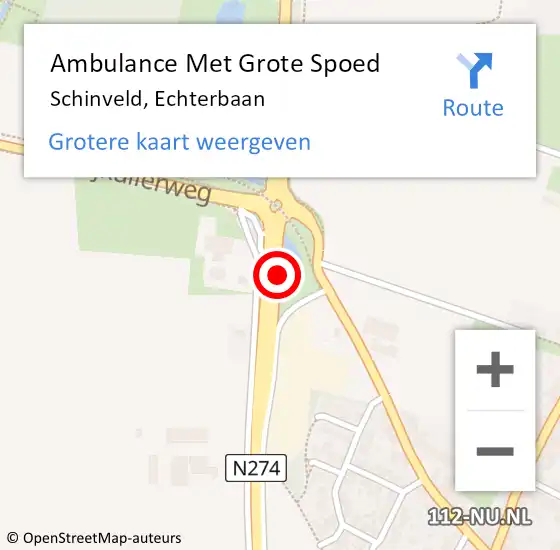 Locatie op kaart van de 112 melding: Ambulance Met Grote Spoed Naar Schinveld, Echterbaan op 6 januari 2015 20:35