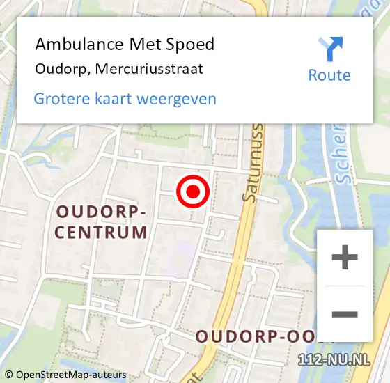 Locatie op kaart van de 112 melding: Ambulance Met Spoed Naar Oudorp, Mercuriusstraat op 6 januari 2015 20:51