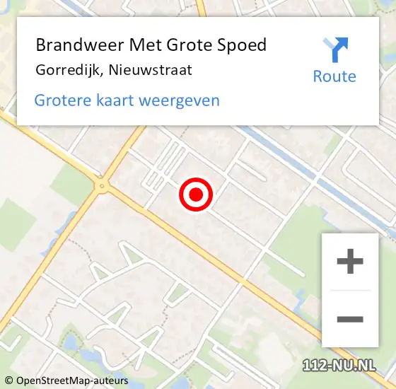 Locatie op kaart van de 112 melding: Brandweer Met Grote Spoed Naar Gorredijk, Nieuwstraat op 6 januari 2015 21:04