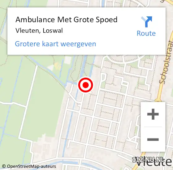 Locatie op kaart van de 112 melding: Ambulance Met Grote Spoed Naar Vleuten, Loswal op 6 januari 2015 21:23