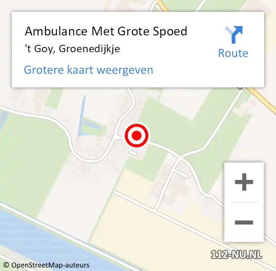 Locatie op kaart van de 112 melding: Ambulance Met Grote Spoed Naar 't Goy, Groenedijkje op 26 oktober 2013 21:09
