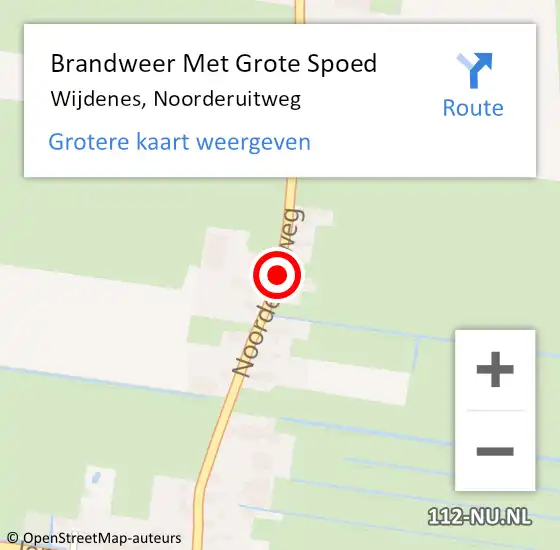 Locatie op kaart van de 112 melding: Brandweer Met Grote Spoed Naar Wijdenes, Noorderuitweg op 7 januari 2015 04:30